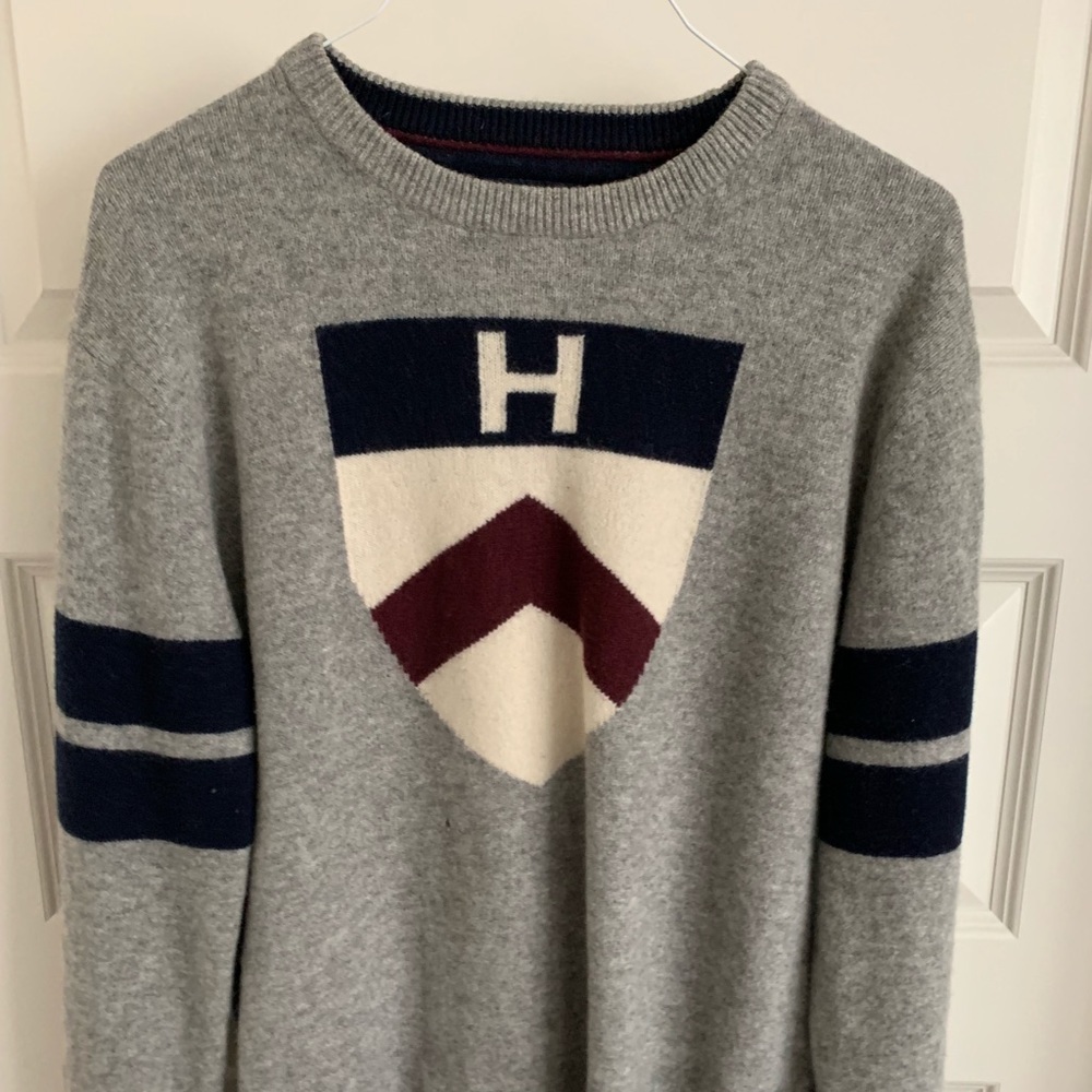 Tommy Hilfiger Varsity Sweater Gray Size XL XLarge